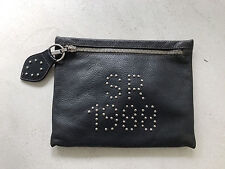 SISSI ROSSI borsa POCHETTE pelle BLU borchie VINTAGE 1988 leather REDWALL purse