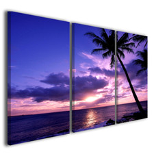 Quadro su tela tramonto Tahiti