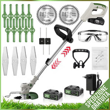 ✅DECESPUGLIATORE A BATTERIA 21V✅ TAGLIABORDI ELETTRICO x2 BATTERIE MULTIFUNZIONE