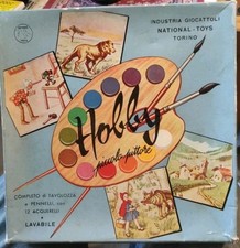 SCATOLA VINTAGE PINOCCHIO HOBBY PICCOLO PITTORE CON AQUERELLI  NATIONAL TOYS SC9