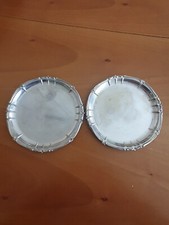 Coppia 2 sottobottiglia argentati su ottone  Prima Metà '900