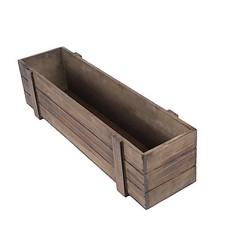 2 pz Scatole Rettangolari 24"x6" Legno Marrone Scuro Porta Fioriere Centrotavola Casa
