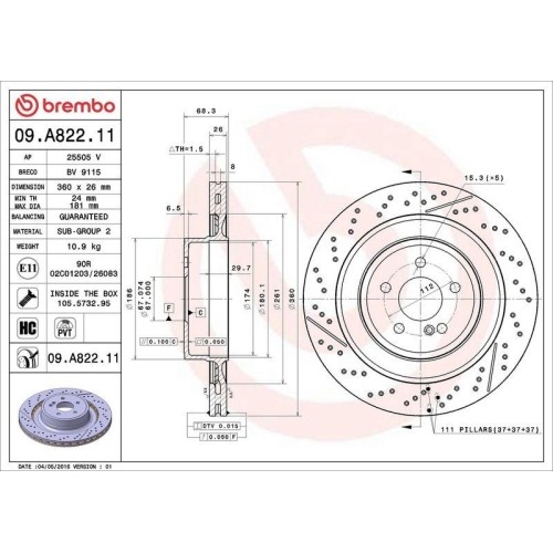 Disco freno brembo a822 11 - disco,