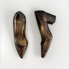 STUART WEITZMAN DECOLLETE PELLE STQMPA COCCO GRIGIO ANTRACITE