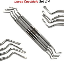 Chirurgia Dentale Cucchiaio Alveolare LUCAS Estrazione Implantologia Curette 4pz