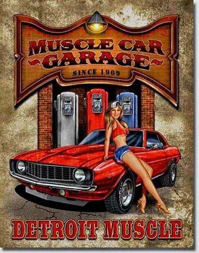 Musclecar pinup girl vintage - girl,