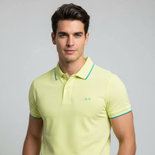 Polo Uomo Sun 68 Giallo Lime |