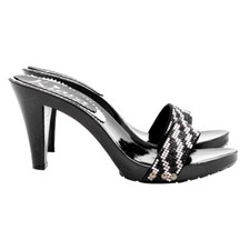 Zoccoli neri con fascia strass