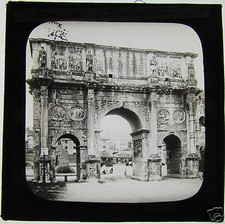 Glass magic lantern slide rome - slide,