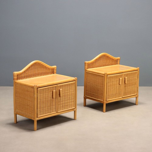 Coppia comodini vintage vimini - comodini,