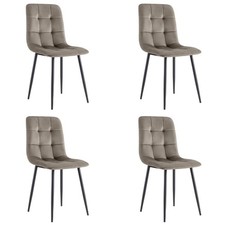 Set 4 Sedie da cucina Living in Velluto con imbottitura trapuntata 44x54x87 cm