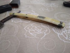 Blue Diamond rasoio da barba antico lama intera manico in madreperla 