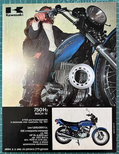 Rara pubblicità moto kawasaki - rara,