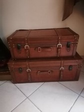 Valigia Valigie Retro Vintage Tavolino Retro Maison Du Monde Legno Cuoio Baule 