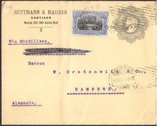 Cile, 1910 busta postale per la Germania -HD71