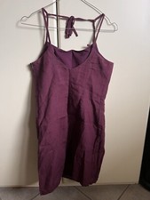 Abito Dress Vestito Donna 40 Bordeaux Leggero Estivo Spalline Cerniera