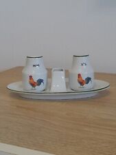 Thun Set Sale e Pepe Decorazione Galli Porcellana Bianca Filo Verde
