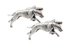 Levriero Whippet Lurcher Argento Peltro da Uomo Regalo Gemelli Diretta