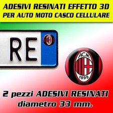 2 pz ADESIVO ADESIVI RESINATO STICKER MILAN 3D.. NUOVO!! MOTO AUTO TARGA