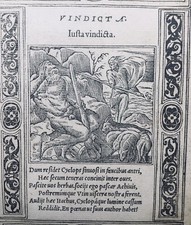 Cyclope 1551 Ulysse Cyclops Odyssée Aigle  Alciati  Homère Engraving Gravure