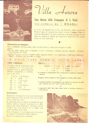 1950 zoagli villa aurora - (ge),
