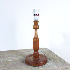 Lampada da tavolo vintage in legno di teak base metà secolo moderna c1960 MCM modernista