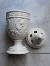 ANTICO RARO VASO URNA ALBARELLO GRANDE CERAMICA SMALTATA  POTICHE H27 CM