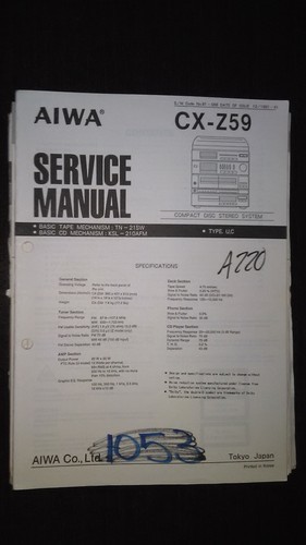 Aiwa z59 manuale - cx-z59, di