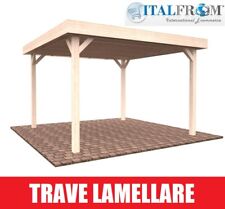 Gazebo in Legno con Trave Lamellare Tettoia Pergola di Legno da Giardino mq 12,2