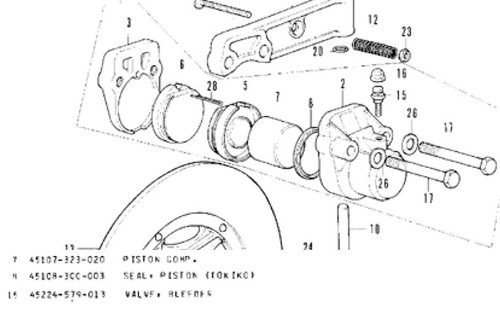 Honda pistone pinza - pinza, freno
