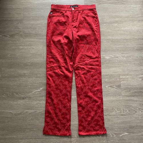Pantaloni jacquard floreali