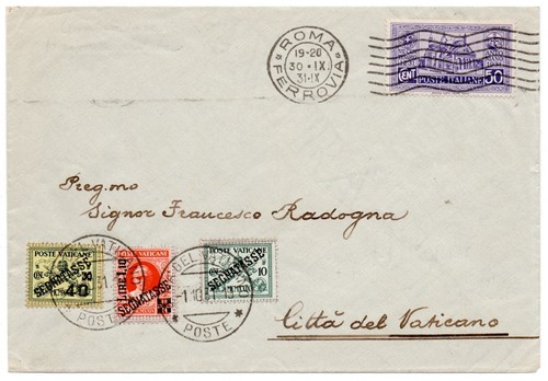 1931 vaticano busta con - 1931,