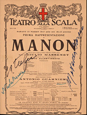 RRR Locandina Scala autografi G. Di Stefano, M. Favero, N. Benois