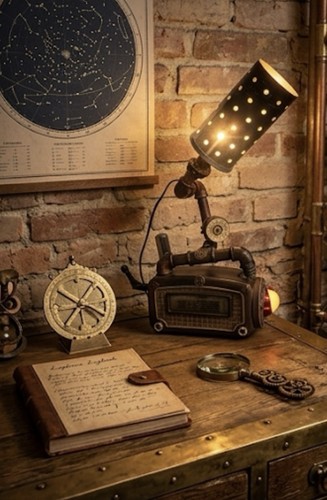 Lampada tavolo steampunk - lampada, da