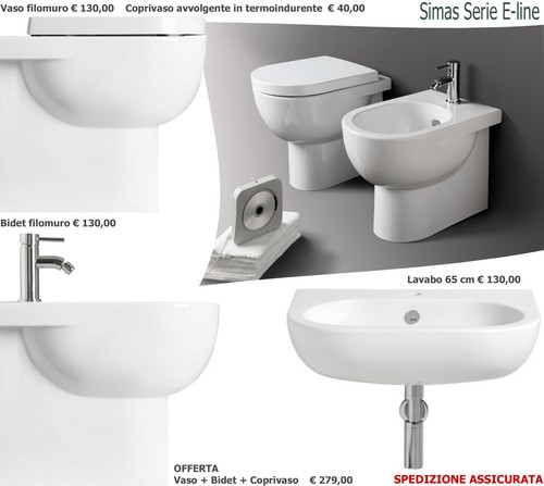 Vaso filo muro bidet - filo, wc