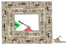 Cornice in legno Argento traforata per quadri,dipinti- Sp.cm 10 misura cm 80x140