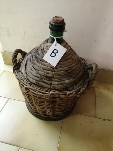 Vecchia damigiana impagliata - , h