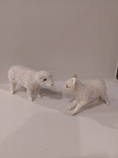 Giocattolo Antico 2 Pecora Ricoperta Da Pelle Vera 1900? Bambola