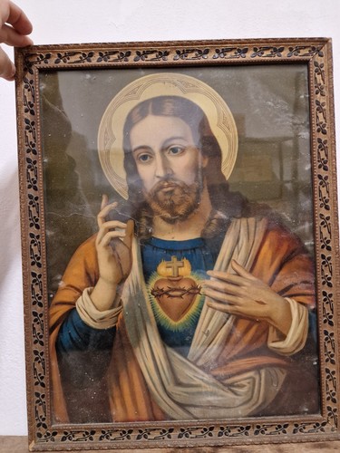 Oleografia sacro cuore - oleografia, di