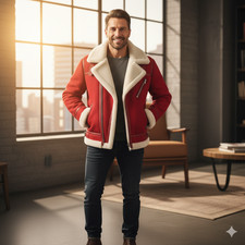 Giacca Shearling Rosso