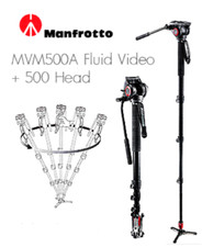 MANFROTTO MVM500A KIT TESTA FLUIDA 500 CON MONOPIEDE USATO POCHISSIMO