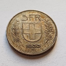 Moneta In Argento Svizzera Da Collezione 5 Franchi 1833 Agb835 G 15 Lotto 1968