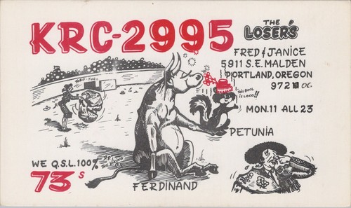 Radio qsl cartolina - cb, matador