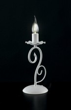 Lampada da comodino lumetto moderno design in metallo bianco shabby chic  