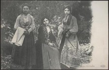 cartolina costumi siciliani DONNE IN COSTUME TIPICO