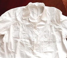 ANTICA CAMICIA DA NOTTE della nonna in COTONE con RICAMI e SMERLI - mc - bianca