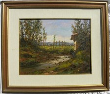 Giuliano AMADORI (Bologna 1883-1972) MATTINO AUTUNNALE nel SAVENA cm 36x46 1930