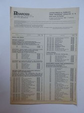 RIVAROSSI treno trenino vecchio listino prezzi 1983