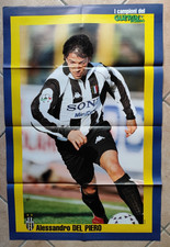 JUVENTUS ALESSANDRO DEL PIERO DOPPIO POSTER RETRO PIPPO INZAGHI