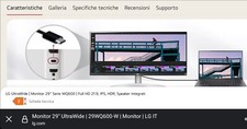 LG UltraWide | Monitor 29" Serie WQ600 | Full HD 21:9, IPS, HDR, Speaker Integra